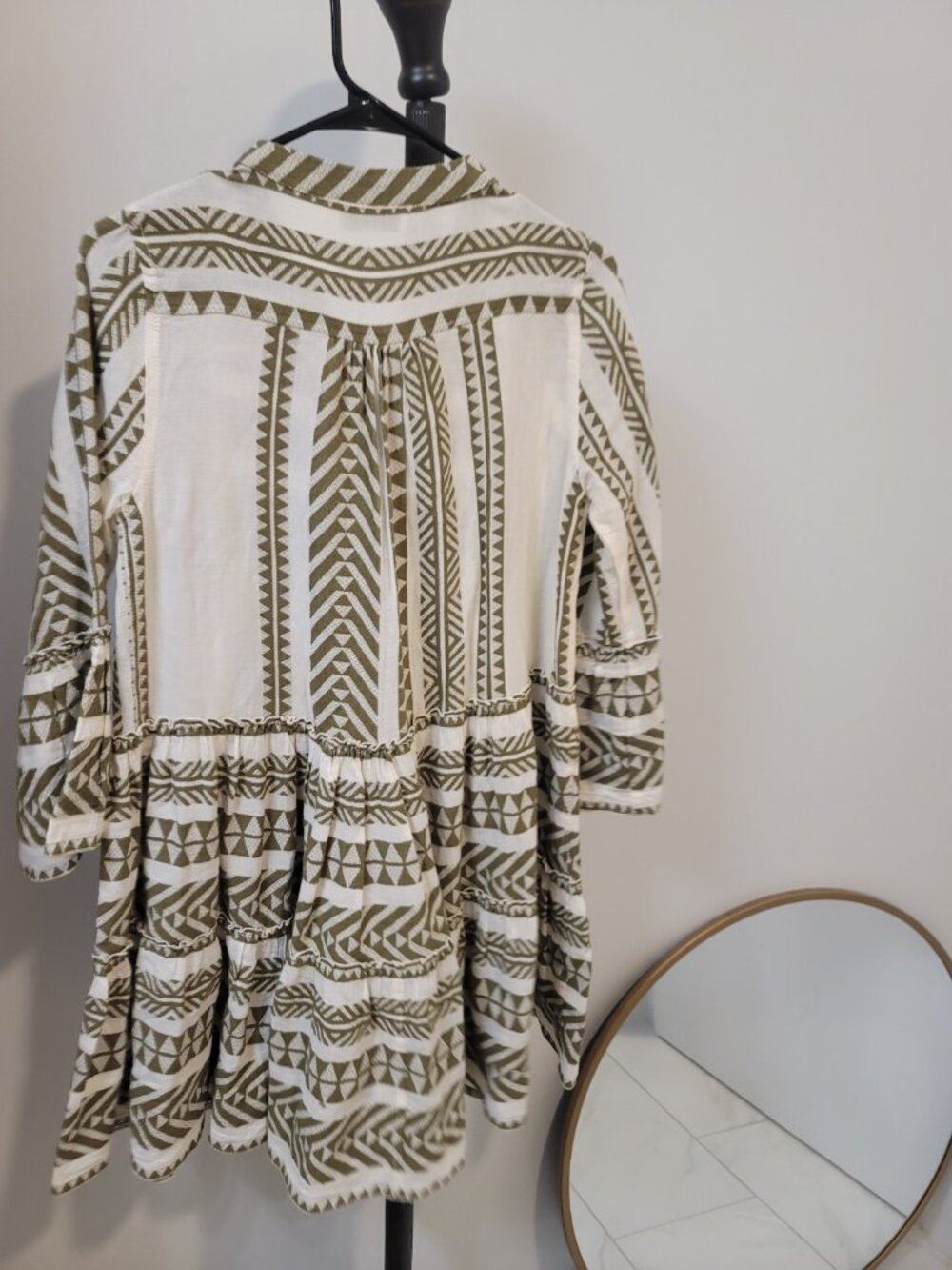 Devotion Twins Embroidered Ella Tunic Dress Sz XS Boho Cotton Bell Sleeve Multic - Picture 4 of 7
